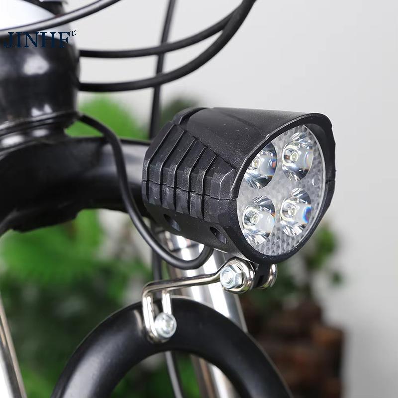 JINHF 36-72V Đèn Xe Đạp Điện Có Sừng 12W LED Xe Điện LED Đèn Trước Chống Thấm Nước Đi Xe Đạp Đèn Pha
