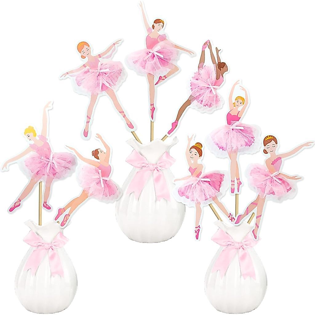 Ballerina Centerpiece Sticks Ballet Tutu Dancer Đồ trang trí sinh nhật 8 chiếc Ballet Dance Party Ta