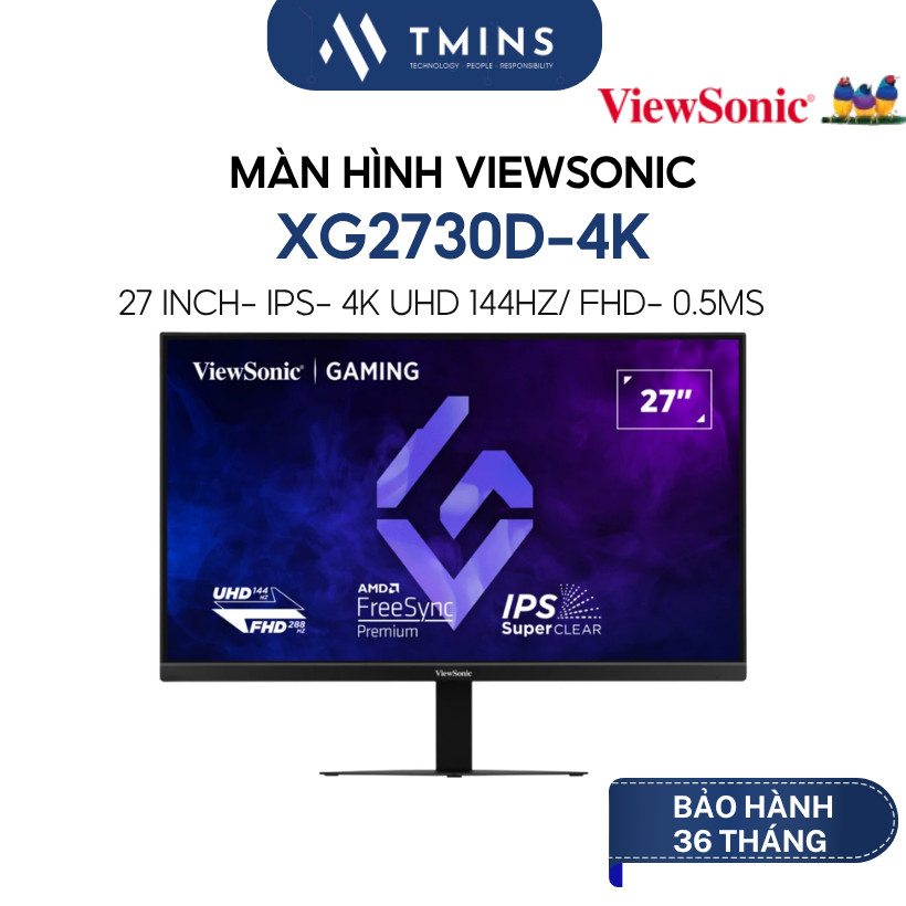 Màn Hình Gaming ViewSonic XG2730D-4K (27inch, IPS, 4K UHD 144Hz/ FHD 288Hz, 0.5ms) - Hàng chính hãng
