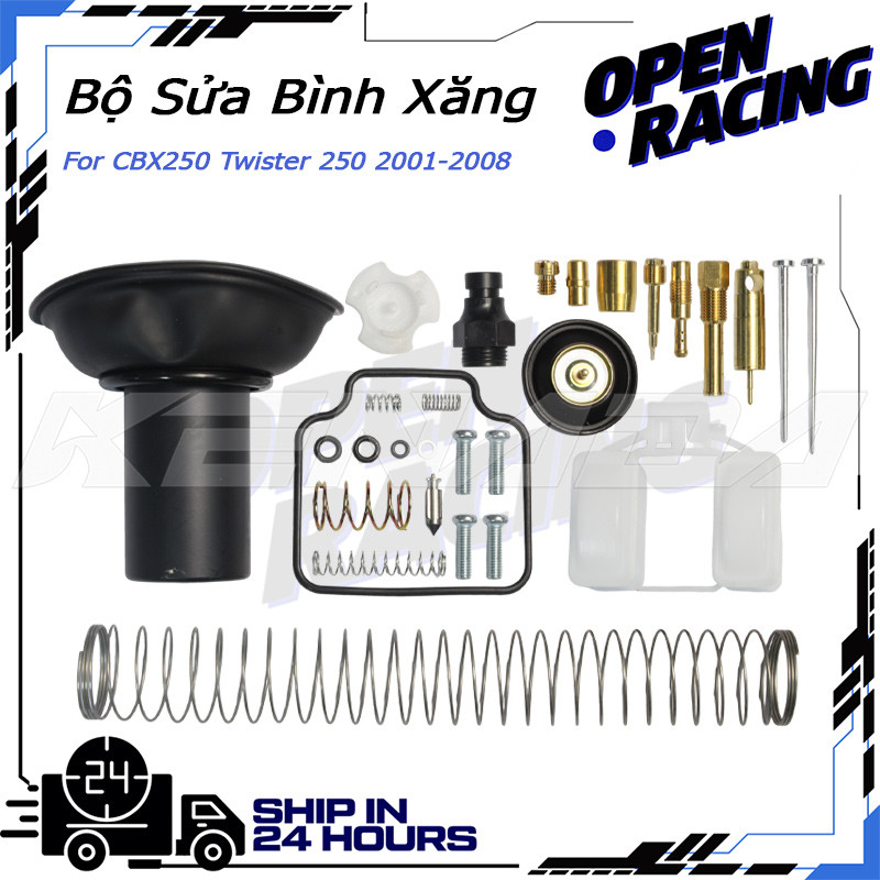 Bộ Sửa Bình Xăng Con CBX250 Twister 250 2001-2008 Màng Da Phao Xăng Giclơ Kim Xăng