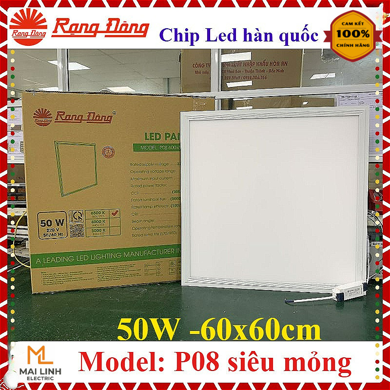 (Rạng Đông) Đèn Led panel tấm lớn P06-P08 600x600/50W - siêu sáng, siêu mỏng - Hàng loại 1 chuyên cô