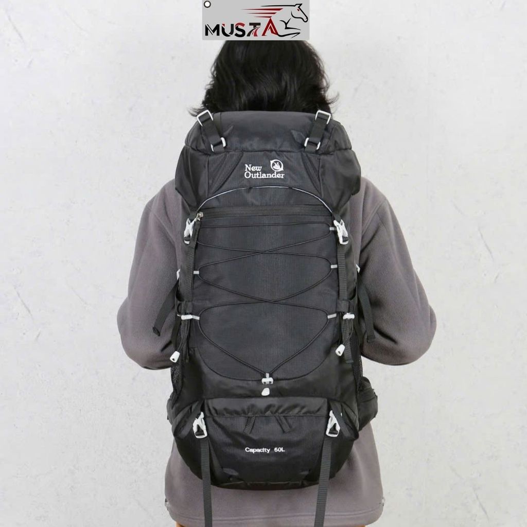 Balo Leo Núi New Outlander 50L, Thoáng Khí, Balo Trekking Cắm Trại Dài Ngày Chống Nước, Có Túi Mưa -