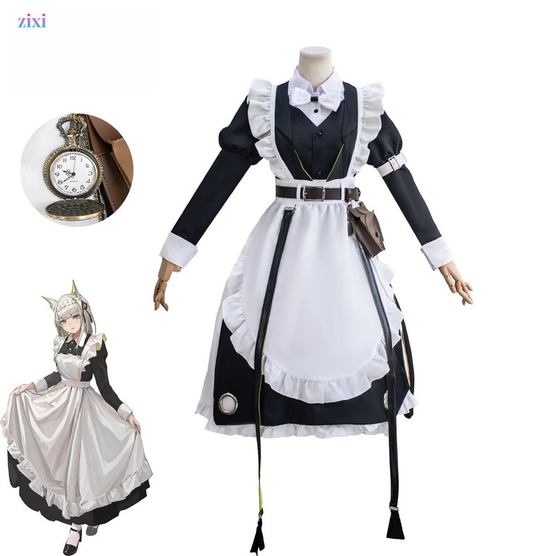 Arknights Kal 'tsit trang phục cosplay, váy hầu gái, cosplay, trang phục nhân vật trò chơi hai chiều