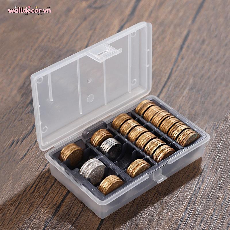 Wa Coin Box Clear Round Coin Cases Storage Capsules Display Cases Protection Organizer Collectibles 