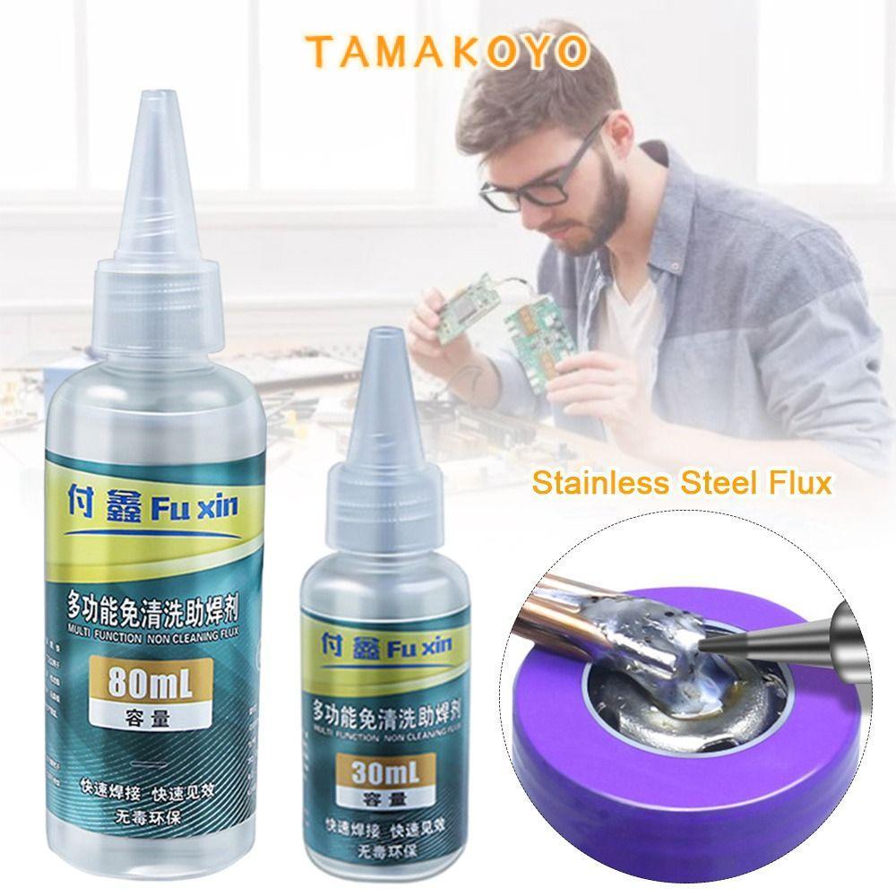 TAMAYO Trợ hàn Flux thép không gỉ, 30ml 80ml, dùng hàn điện cực pin sạch miễn phí, sửa chữa nhanh, h