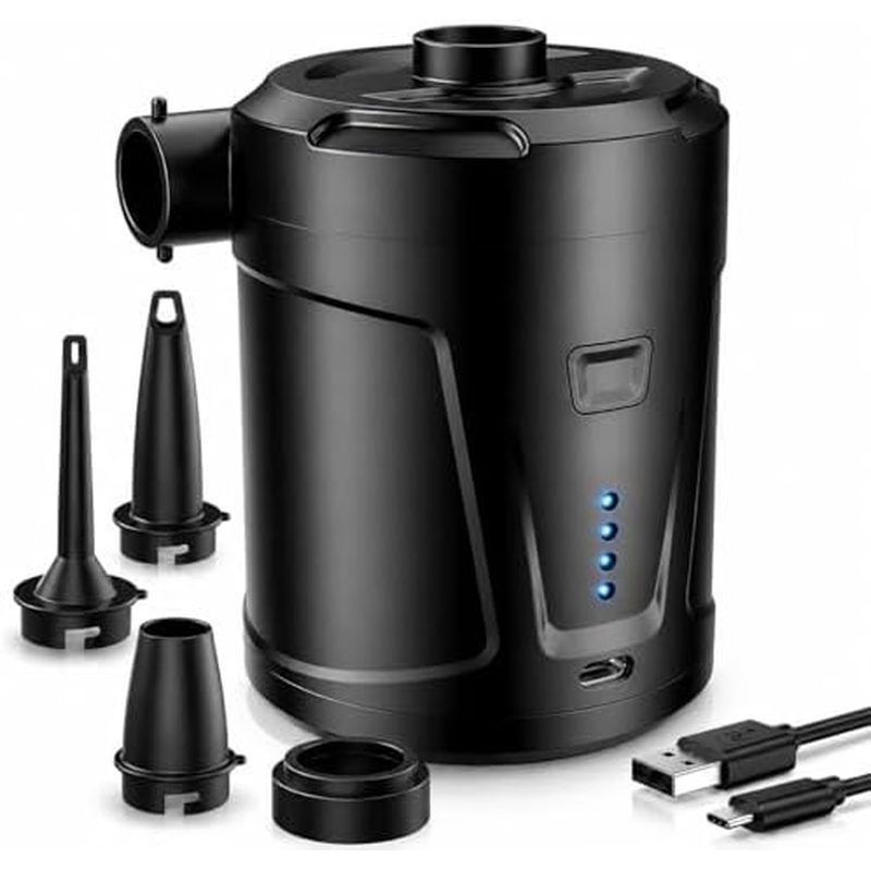 Pump for Inflatables,Air Mattress Pump,5200mAh Battery,Camping Essentials,Electric Air Pump,4 Air No
