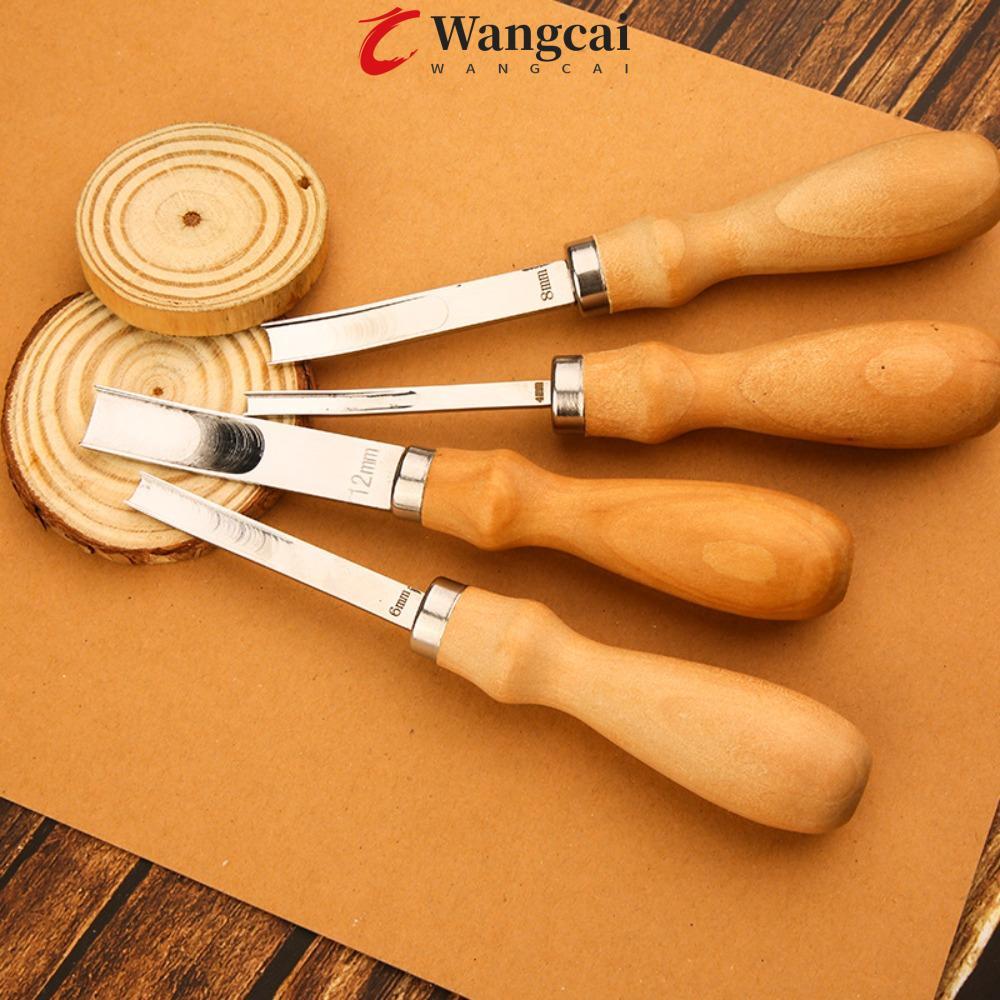WANGMCAI Skiving Beveling Tool Skinning Xẻng Da Khắc Tay Cầm Thủ Công Dụng Cụ A4 / A6 / A8 / A12mm E