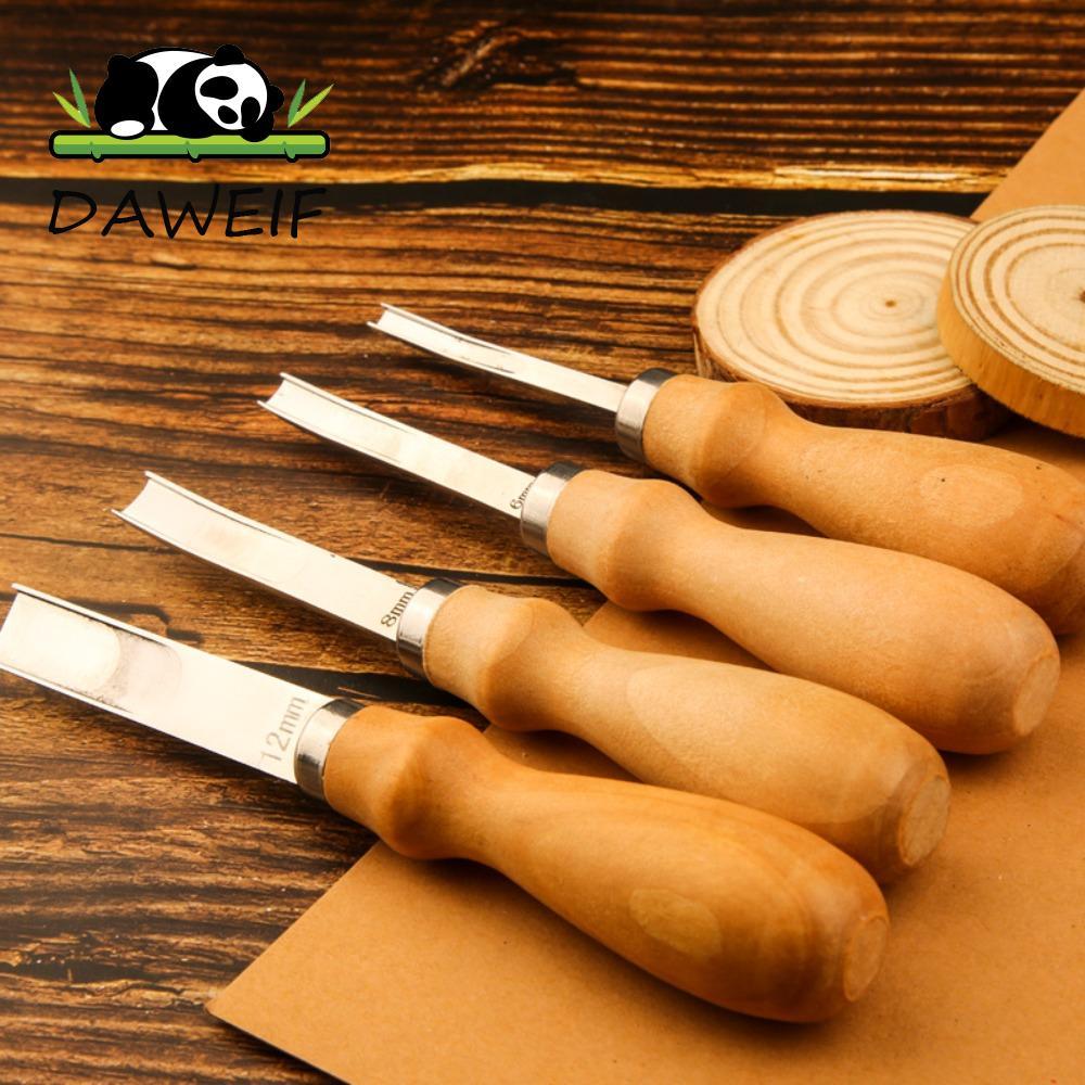 DAWEIF Skiving Beveling Tool Xẻng Da A4 / A6 / A8 / A12mm Có Tay Cầm Gỗ Tay Cầm Dụng Cụ Thủ Công Da 