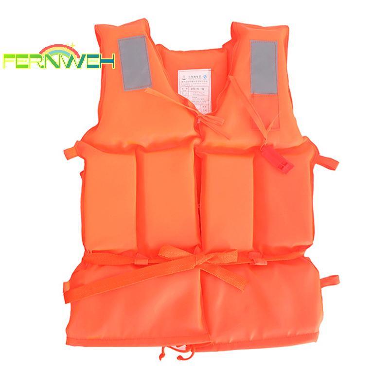 [Fernweh] New Orange Adult Childen Foam Flotation Swim Life Jaet Vest Có Còi Thuyền Áo Câu Cá Bơi Tr