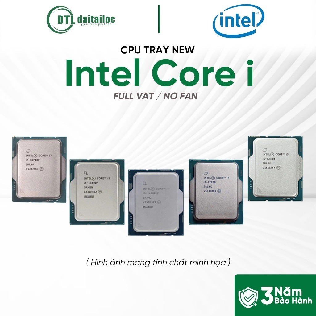 (Full VAT) CPU Intel Core i3 Tray New ( No Fan ) 10105 12100 14100F 10105F 12100F | Chính Hãng | Bảo