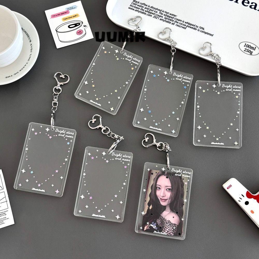 UUMIR Photocard Holder, Có Móc Khóa Acrylic Kpop Idol Card Holder, Trong Suốt 3 inch Kpop Idol Card 