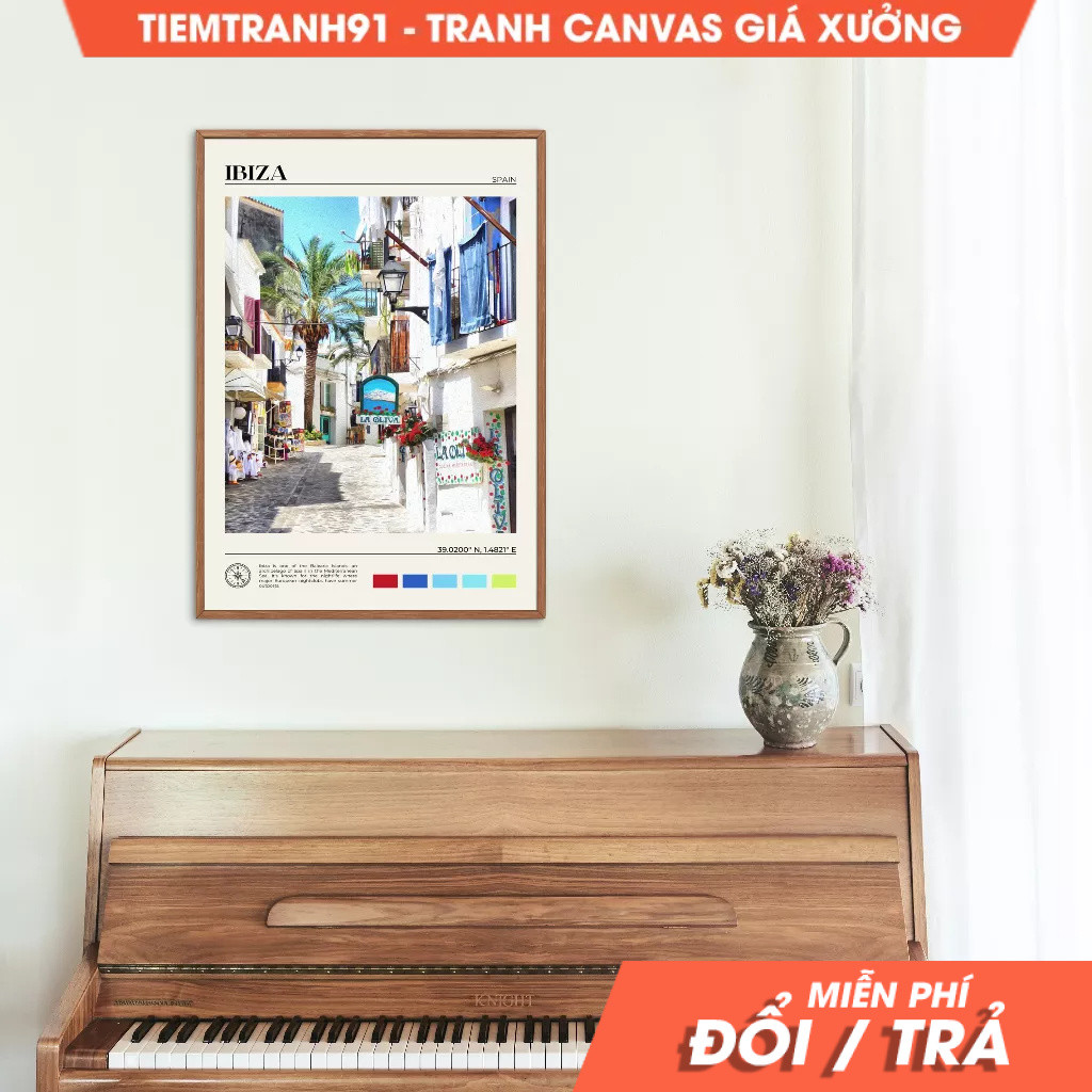 Tranh treo tường, Oil Paint, Ibiza Wall Art, Ibiza Poster, Ibiza Photo, Ibiza Wall Decor, Spain Post