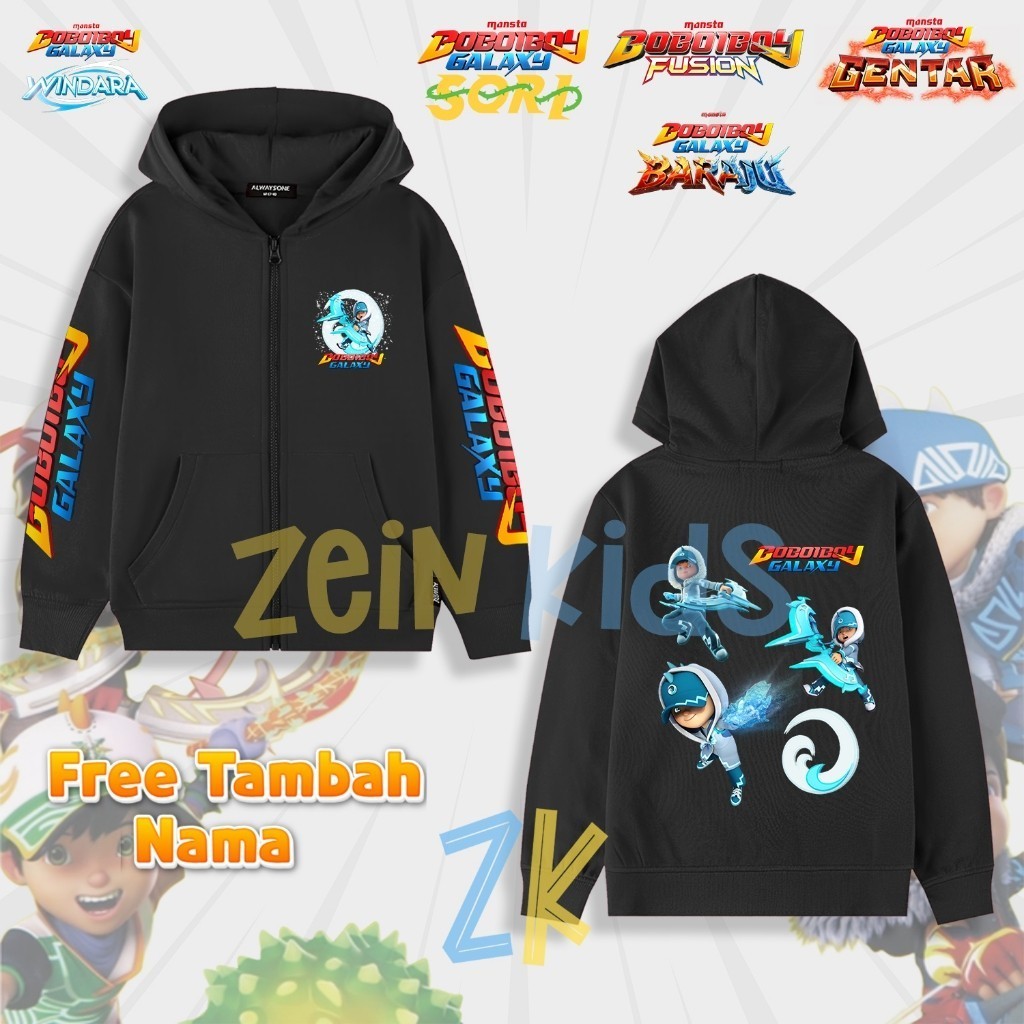 [Áo hoodie trẻ em] Áo hoodie trẻ em Boboiboy Galaxy ICE / Áo khoác trẻ em Boboiboy Galaxy ICE -
