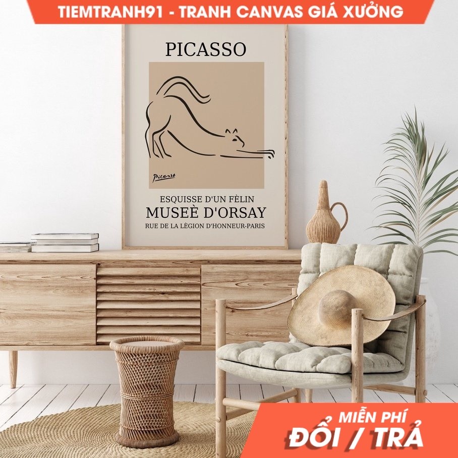 Tranh treo tường Pablo Picasso Exhibition Poster, Picasso Animals, Picasso Line Drawings, Animal Wal