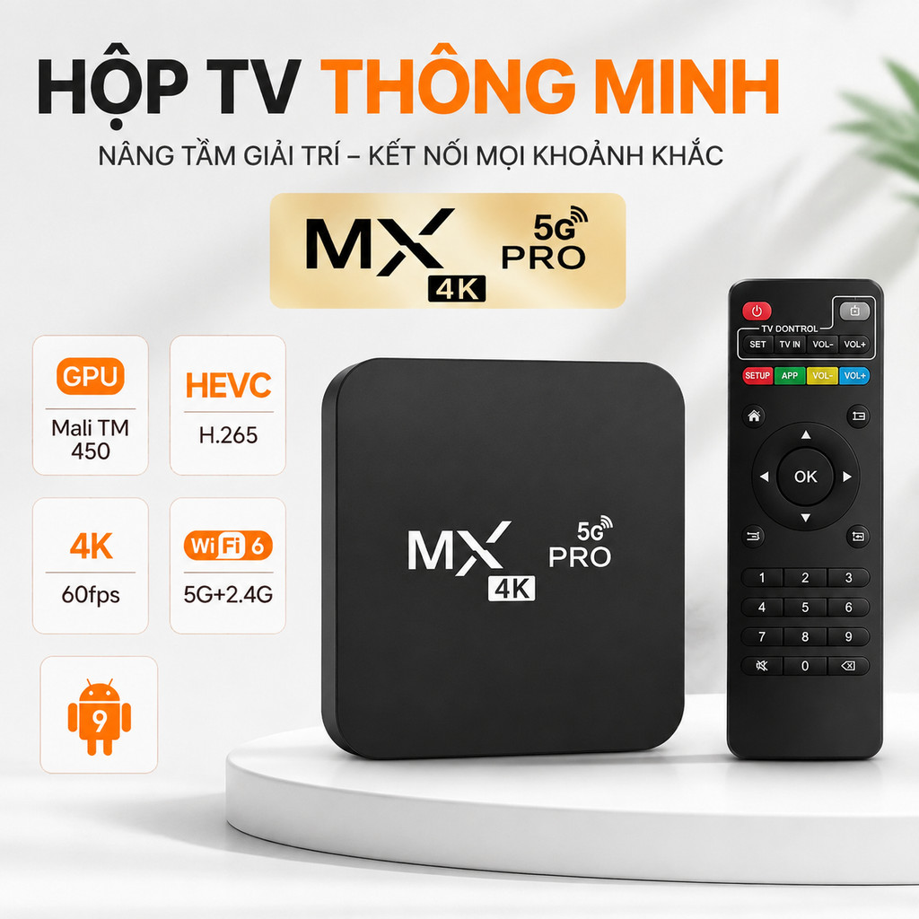 TV Box Android MXQ Pro Hộp TV Thông Minh MXQ Pro 5G Smart TV Box 4K WiFi 6 Kết Nối TV Xem Phim Giải 