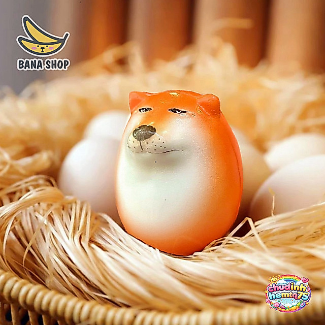 Cục bóp đồ chơi đàn hồi squishy xả stress quả trứng cheems meme chó shiba doge vận động co giãn tay