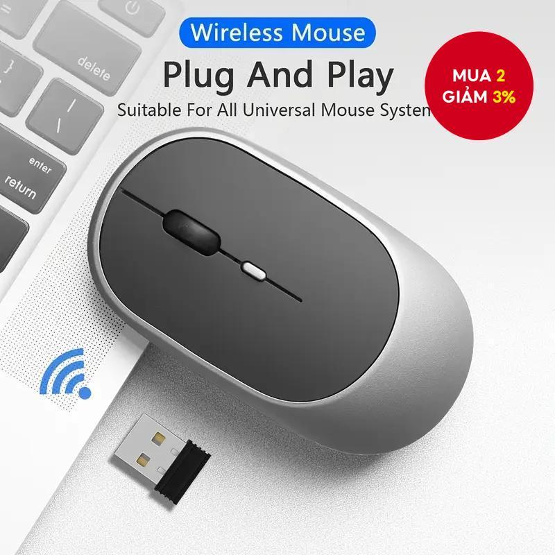 Chuột không dây có thể sạc lại Bluetooth 5.0 Quiet Click cho PC Laptop Macbook…
