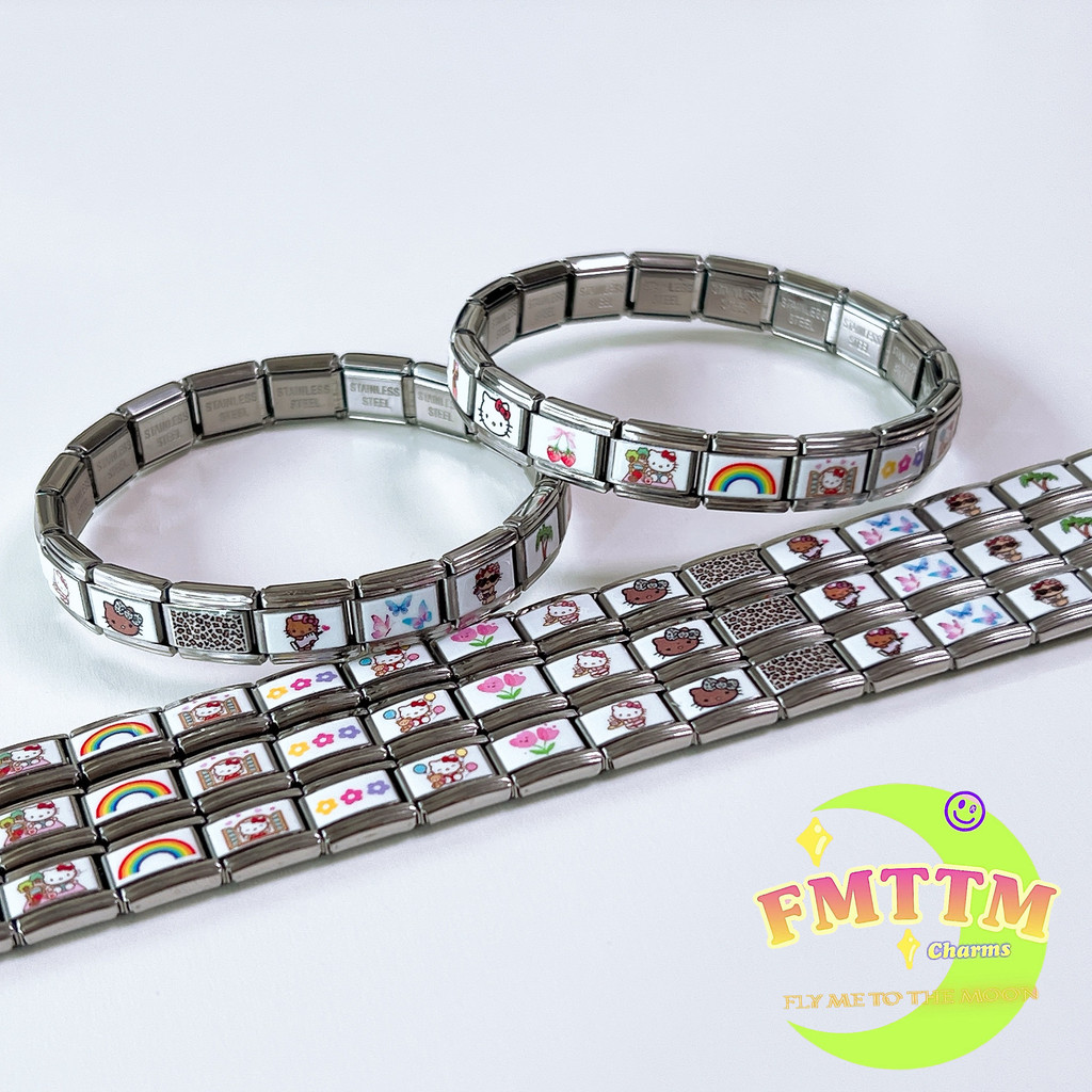 Kitty Kitty Kitty Kitty Mô-đun Vòng tay DIY Khâu Dây thép Dây chuyền y2k Thiết kế ban đầu Cặp đôi Bạ