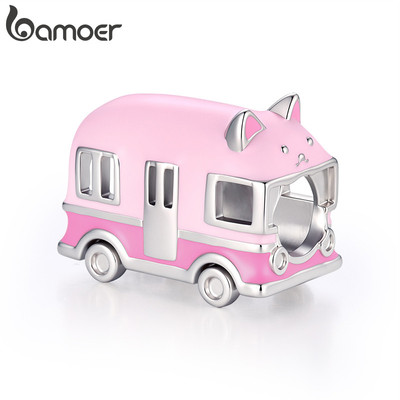 Mặt dây chuyền xe buýt Bamoer Charm Cat DIY cho vòng tay Quà tặng cho nữ