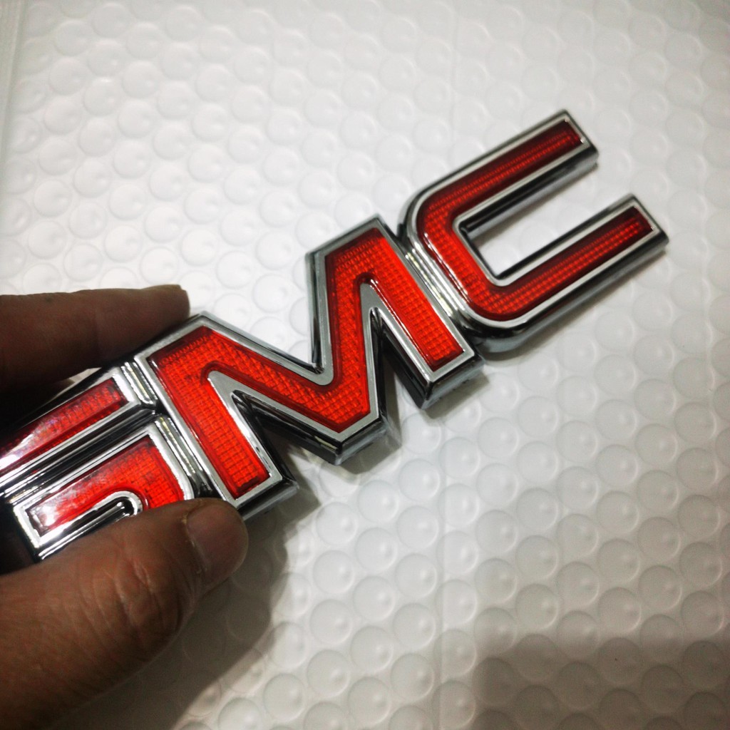 340x78mm Lưới Tản Nhiệt Cho GMC Miếng Dán Kẹp Đỏ GMC Biểu Tượng Miếng Dán Tự Động Trước Nướng Miếng 