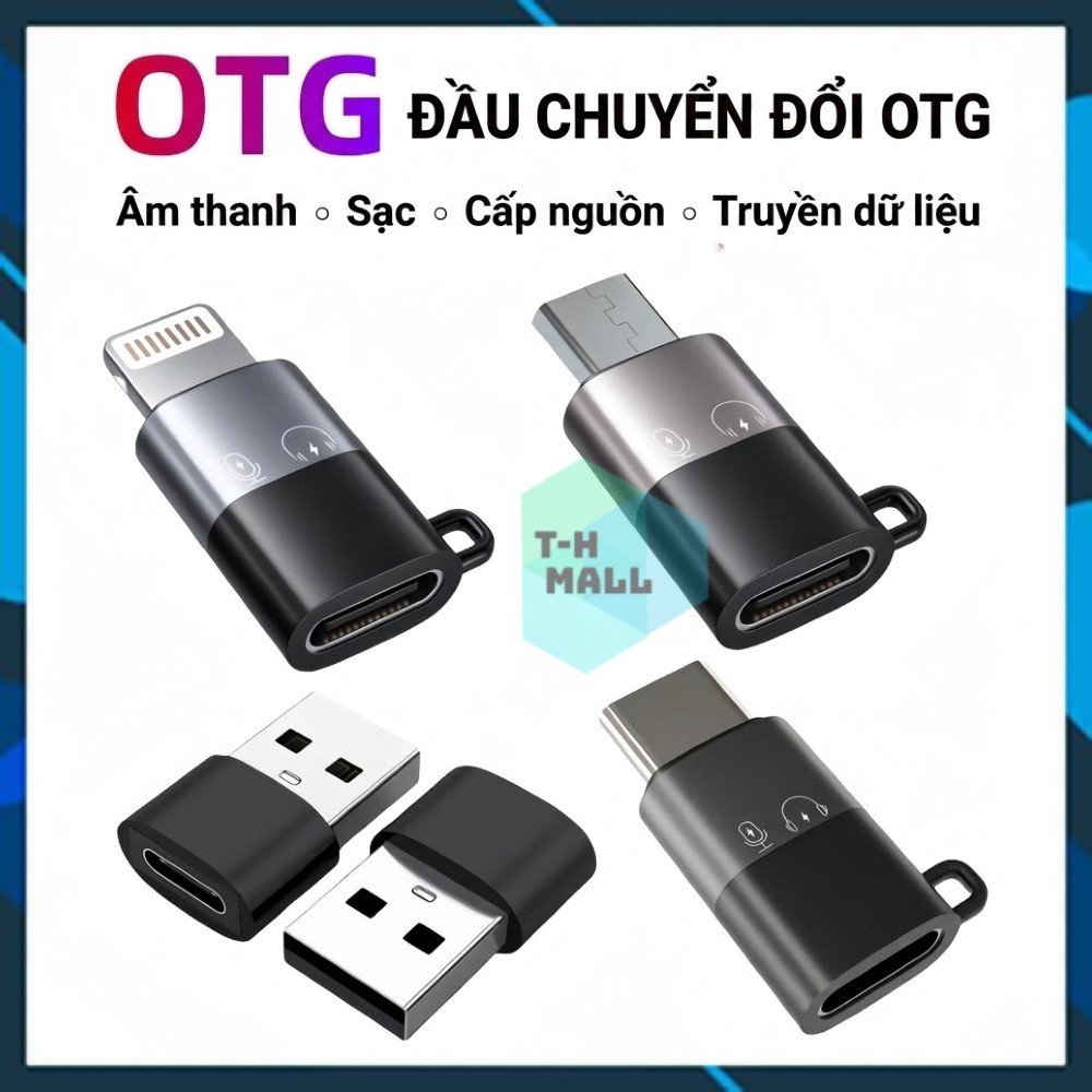 [Hỗ Trợ MIC,OTG] Đầu chuyển đổi OTG Type C sang Micro iOS iOS sang Type C Hỗ Trợ Dữ Liệu Mic Không D