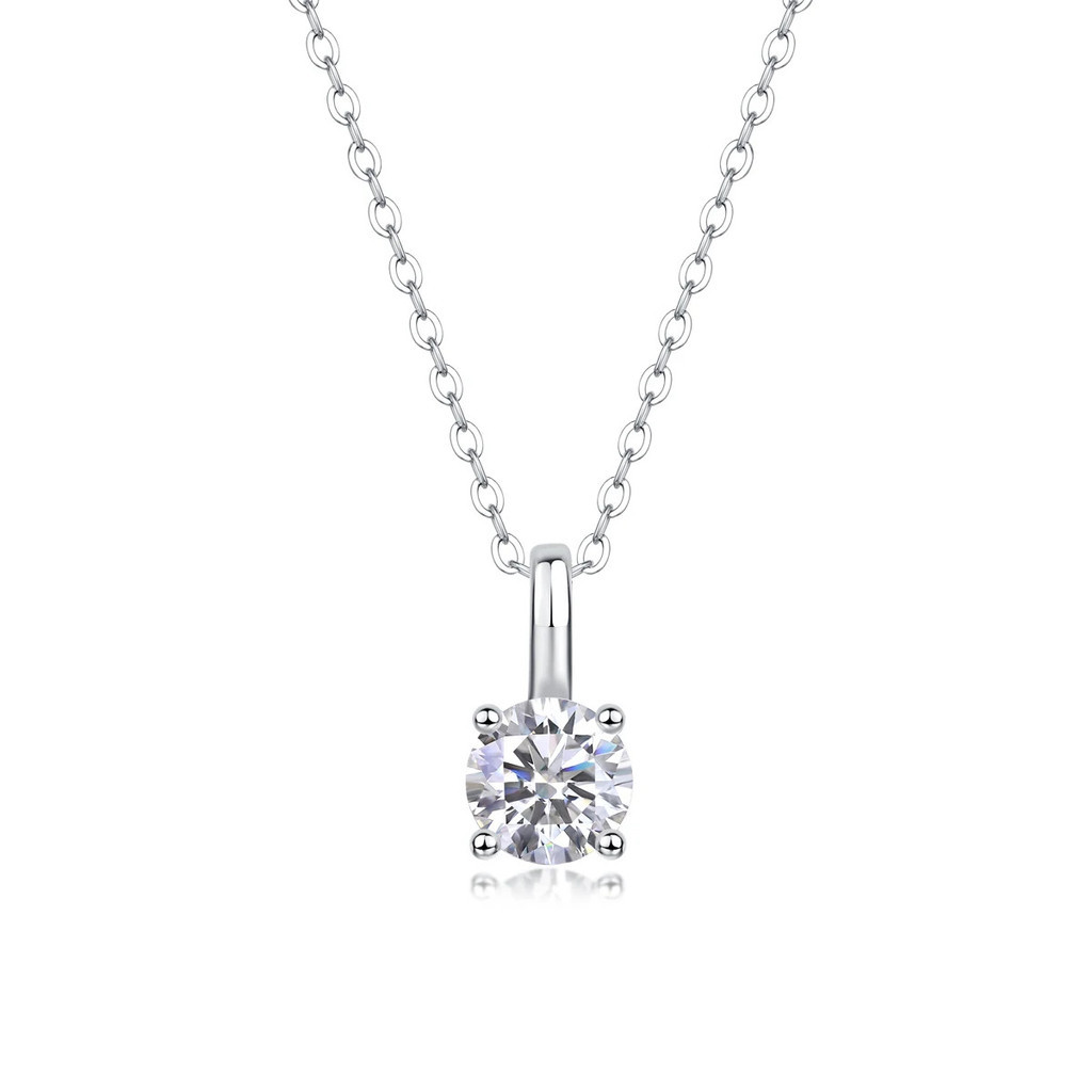 Moissanite Mặt Dây Chuyền Vòng Cổ Quyến Rũ 1CT Kim Cương Moissanite Bạc 925 Trang Sức Mỹ