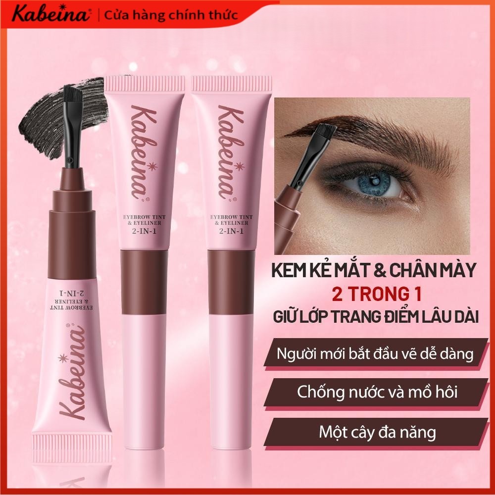 KABEINA Bút Kẻ Mày & Kẻ Mắt 2 Trong 1 Chống Lem Lâu Trôi 3 Màu Dành Cho Người Mới