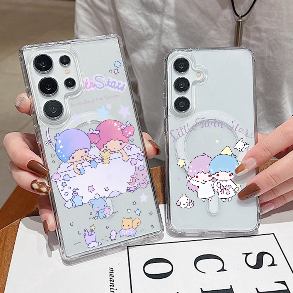 Ốp điện thoại chống sốc nam châm tắm hoạt hình tốt Little Twin Stars cho Samsung S26 Ultra S25 Edge 