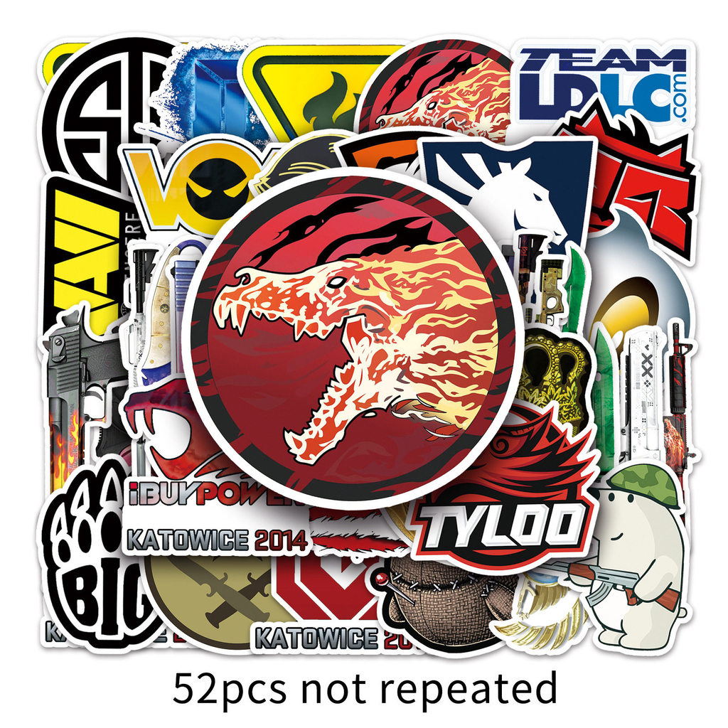 52 CS GO Graffiti Game DIY Ván Trượt Cốc Nước Hành Lý Dán