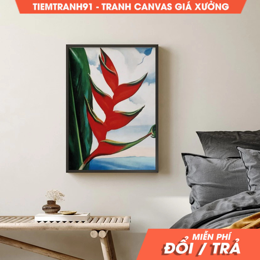 Tranh treo tường, Georgia O’Keeffe Art Poster, Heliconia’s, Crab’s Claw Ginger - 1939, Hawaii, Home 