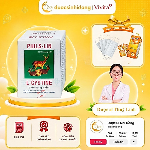 [CHÍNH HÃNG] L-Cystine Phils Lin - Viên Uống Đẹp Da, Dưỡng Da, Chống Lão Hoá, Rụng Tóc (Hộp 60 Viên)