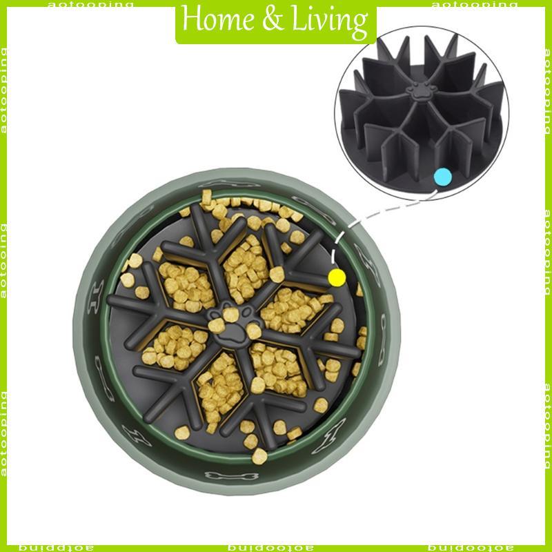 AOTO Pet Cat Dog Slow Bowl Fat Help Healthy Smooth Flower Shape Anti-choking