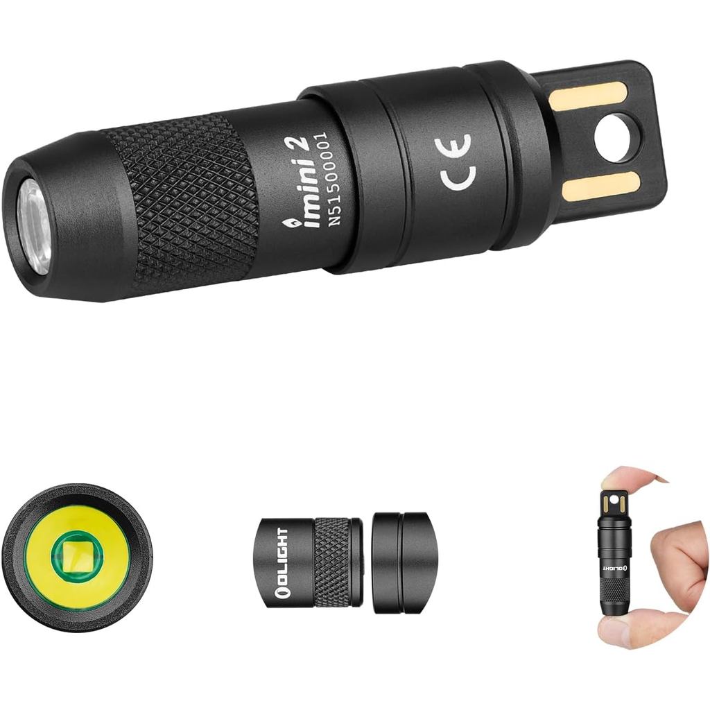 Đèn pin móc khóa có thể sạc lại OLIGHT IMINI 2 EDC, Đèn móc khóa LED Mini nhỏ gọn và di động 50 Lume