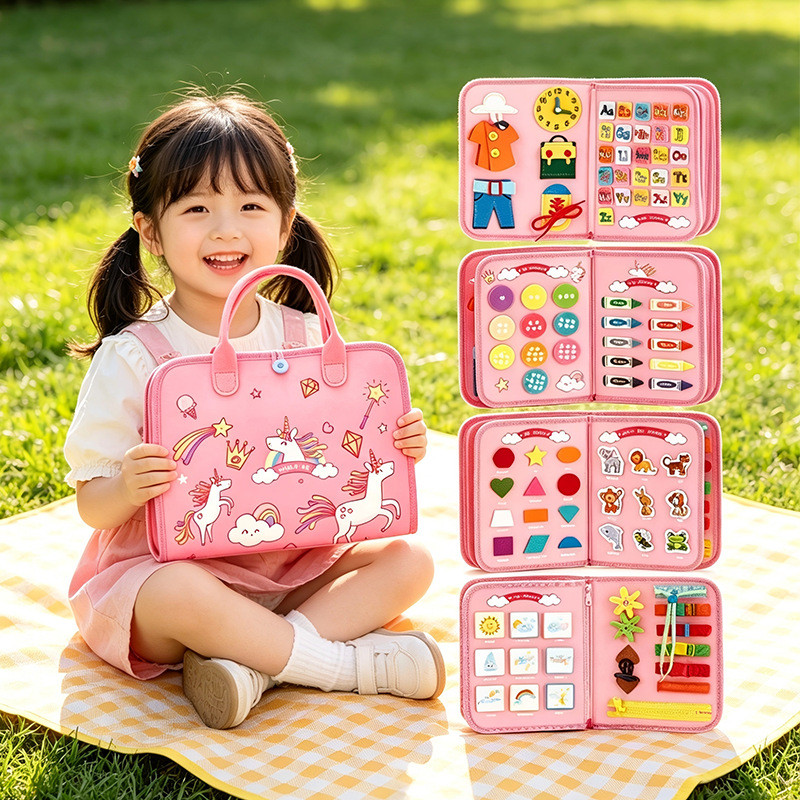 New Product~Felt Busy Board Children's Early Education Educational Toy Unicorn Felt Learning Board F