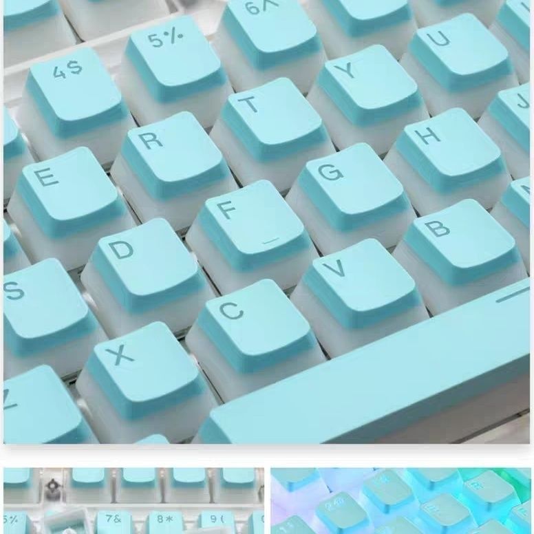 ((Chỉ Keycap, Không Phải Bàn Phím) Phổ Biến Pudding Keycap PBT Đôi Da Sữa Pudding Trong Suốt Keycap 