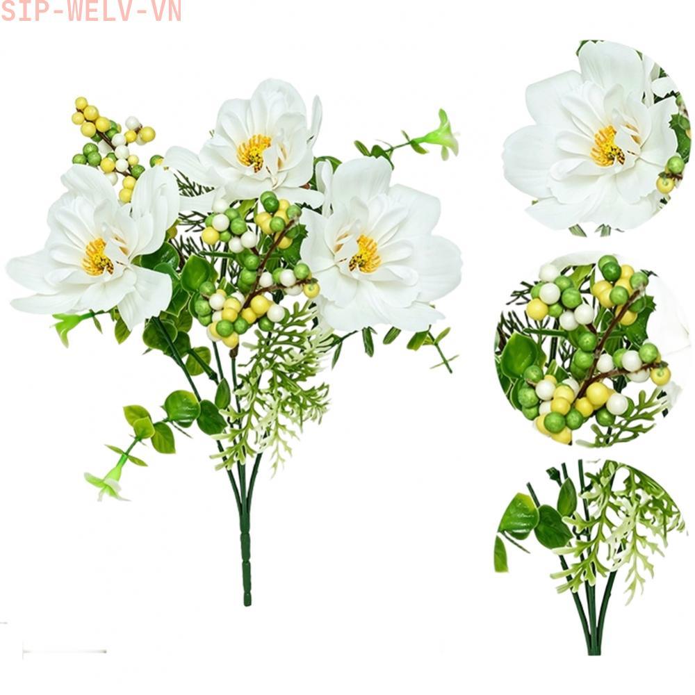 {WELV}Plastic Artificial Flowers Bouquet for Home Office Wedding Decor 34x21x21cm Size