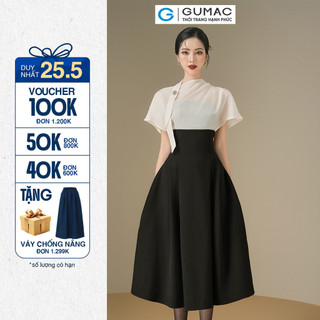 Đầm nữ GUMAC xòe phối voan  DE06032