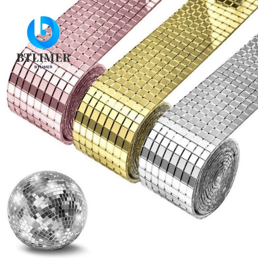 Gương gạch khảm BTLIMER, Nhãn dán gương bóng vũ trường vuông thủ công, DIY tự dính nền kính tường gư