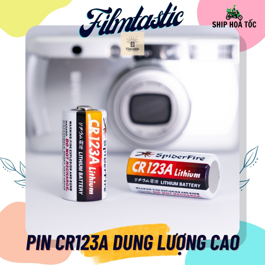 Pin CR123A SpiderFire 3V dung lượng cao (3V 1200mAh) .