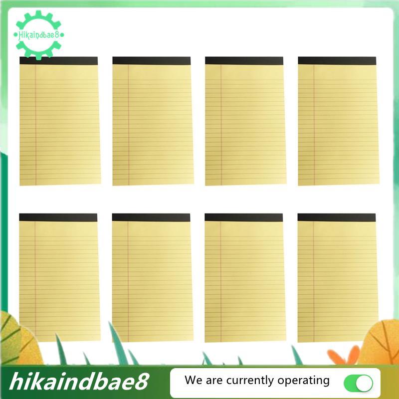 [hIkAi] Miếng đệm màu vàng 5X8 Notepads, 8 gói Miếng ghi chú nhỏ 5X8 Tấm ghi nhớ đục lỗ do đại học c