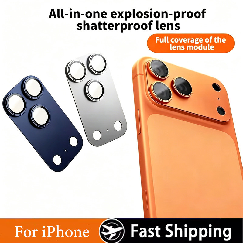 Ốp lưng bảo vệ ống kính camera kính cường lực khung kim loại cho iPhone 17 Pro Max iP17 Air ip17Pro 