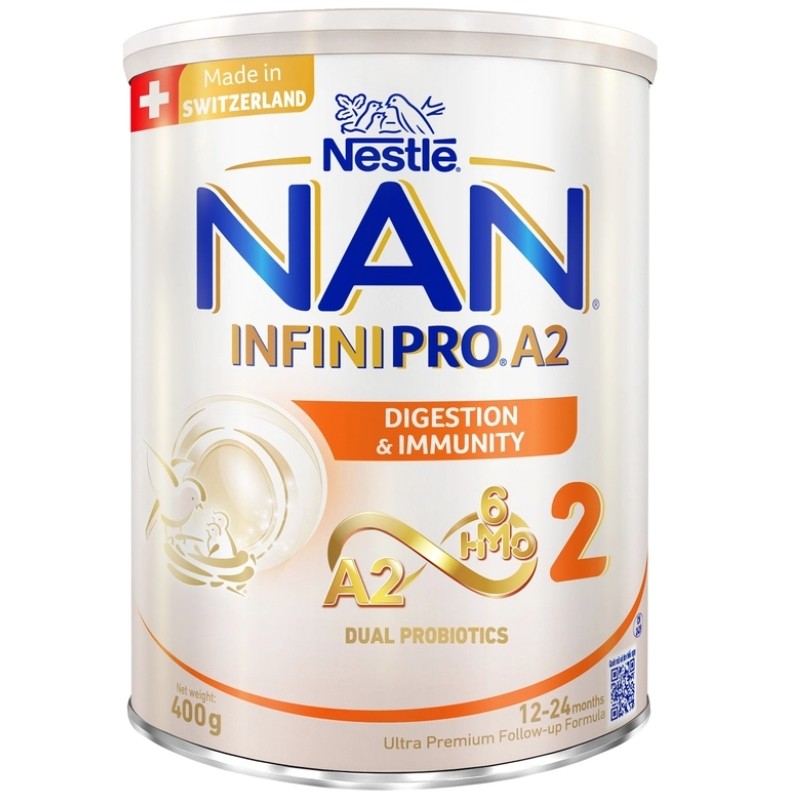 [MALL] Nan Infinipro A2 số 2 - Sữa bột 400g cho bé 1-2 tuổi, hỗ trợ tiêu hóa tối ưu