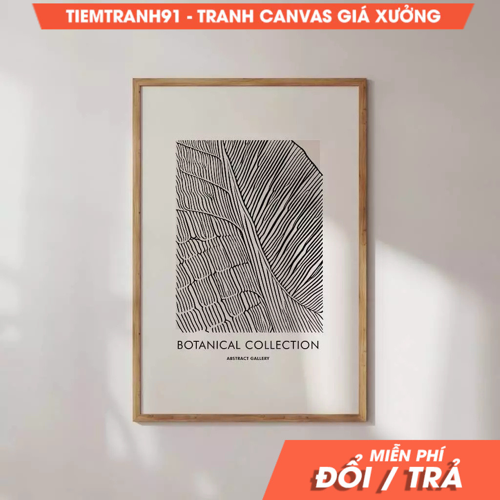 Tranh treo tường, Botanical Collection, Abstract Leaf Print, Minimalist Drawing, Organic Lines Art, 