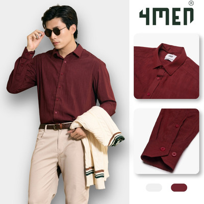 Áo Sơ Mi Tay Dài Linen Trơn Form Regular SM199 basic, thanh lịch, trẻ trung