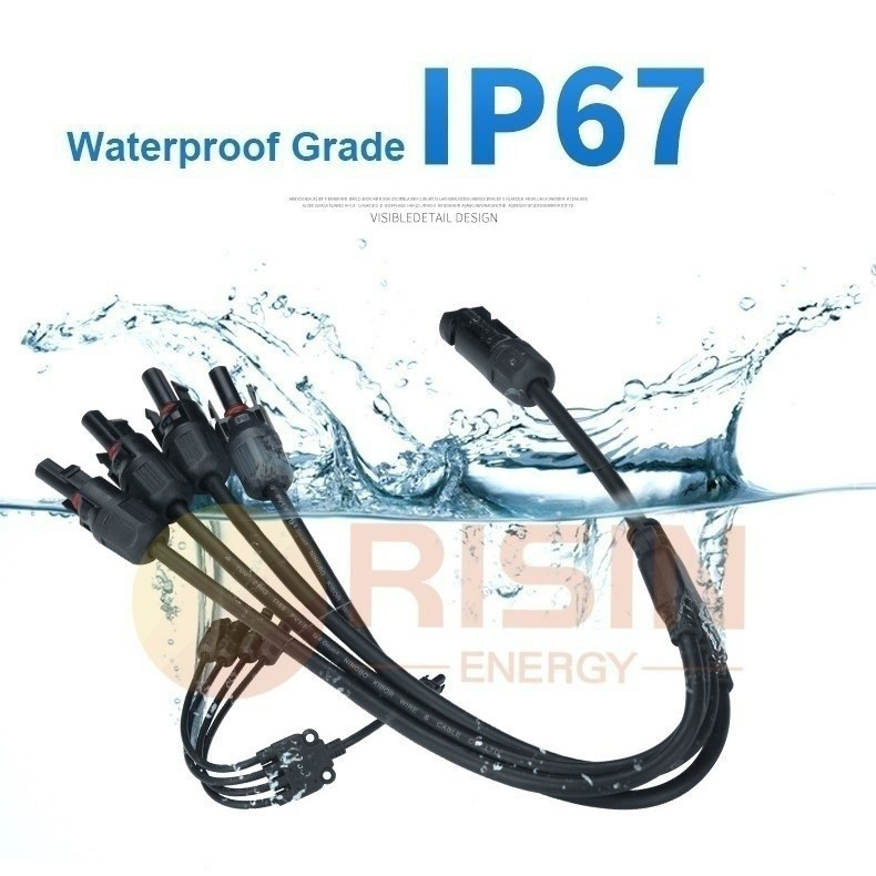 Risin OEM Nhà máy Trung Quốc IP67 DC 1000V Mc4 Ổ cắm bốn trong một Đầu nối nhánh cáp năng lượng mặt 