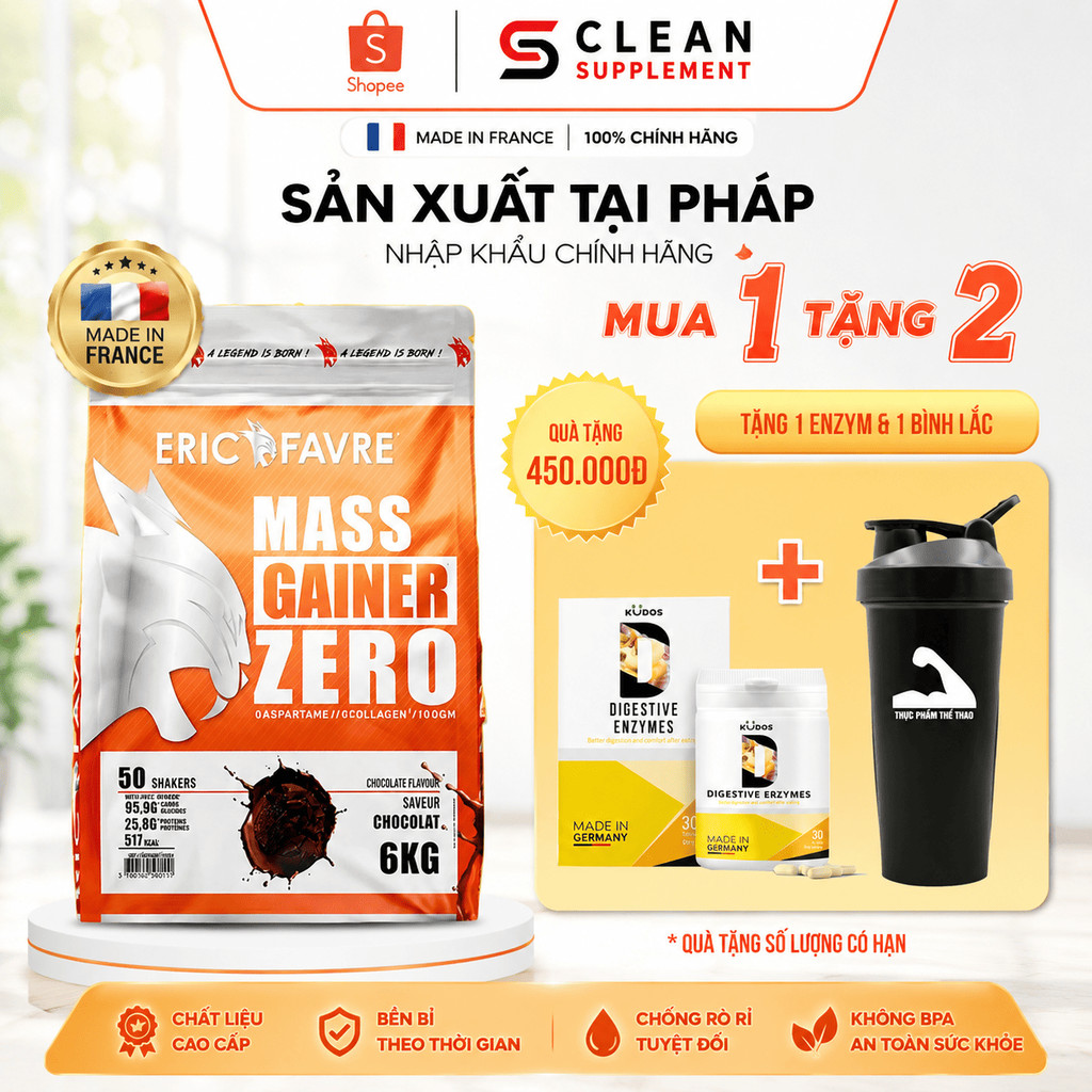 [Hàng Pháp] Eric Favre Mass Gainer 6Kg - Thương Hiệu Eric Favre Nhập Khẩu Chính Ngạch từ Pháp