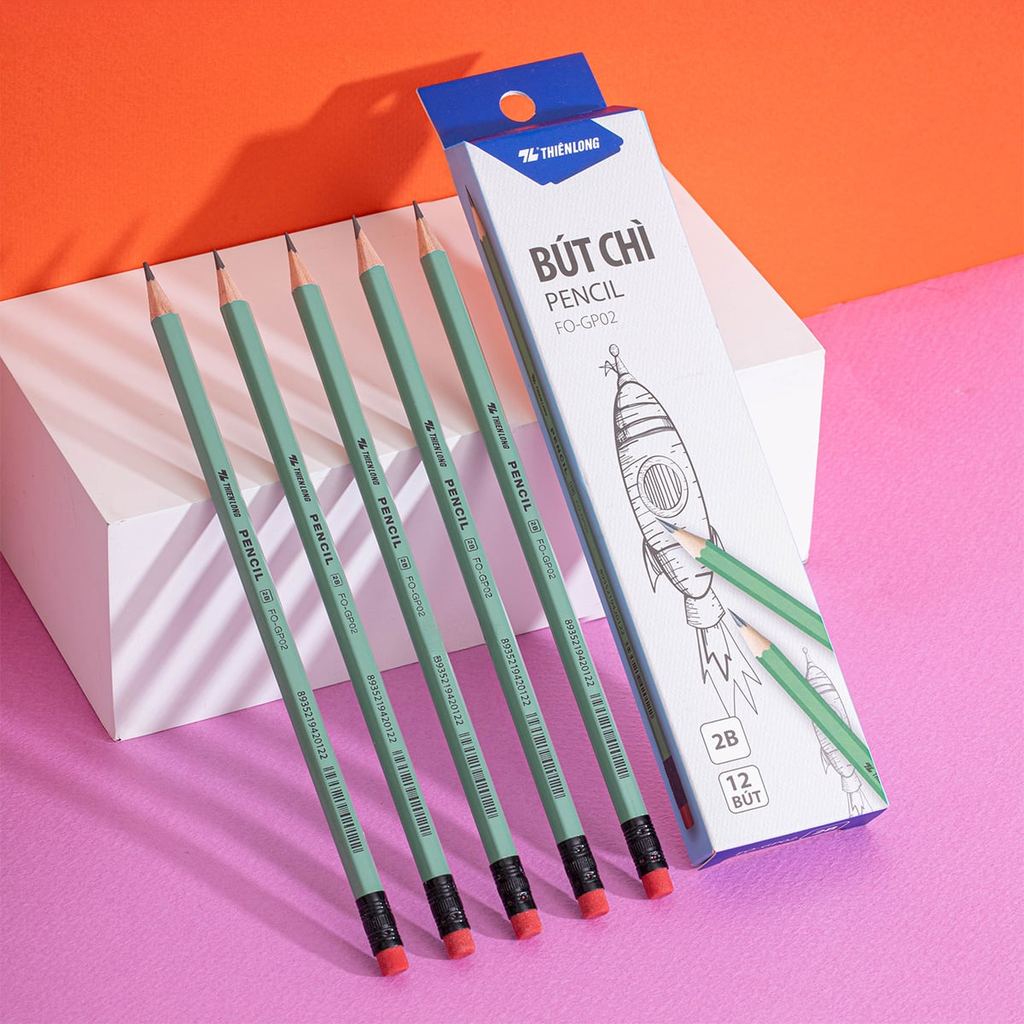 Combo 5 Bút chì gỗ 2B Flexoffice FO-GP02