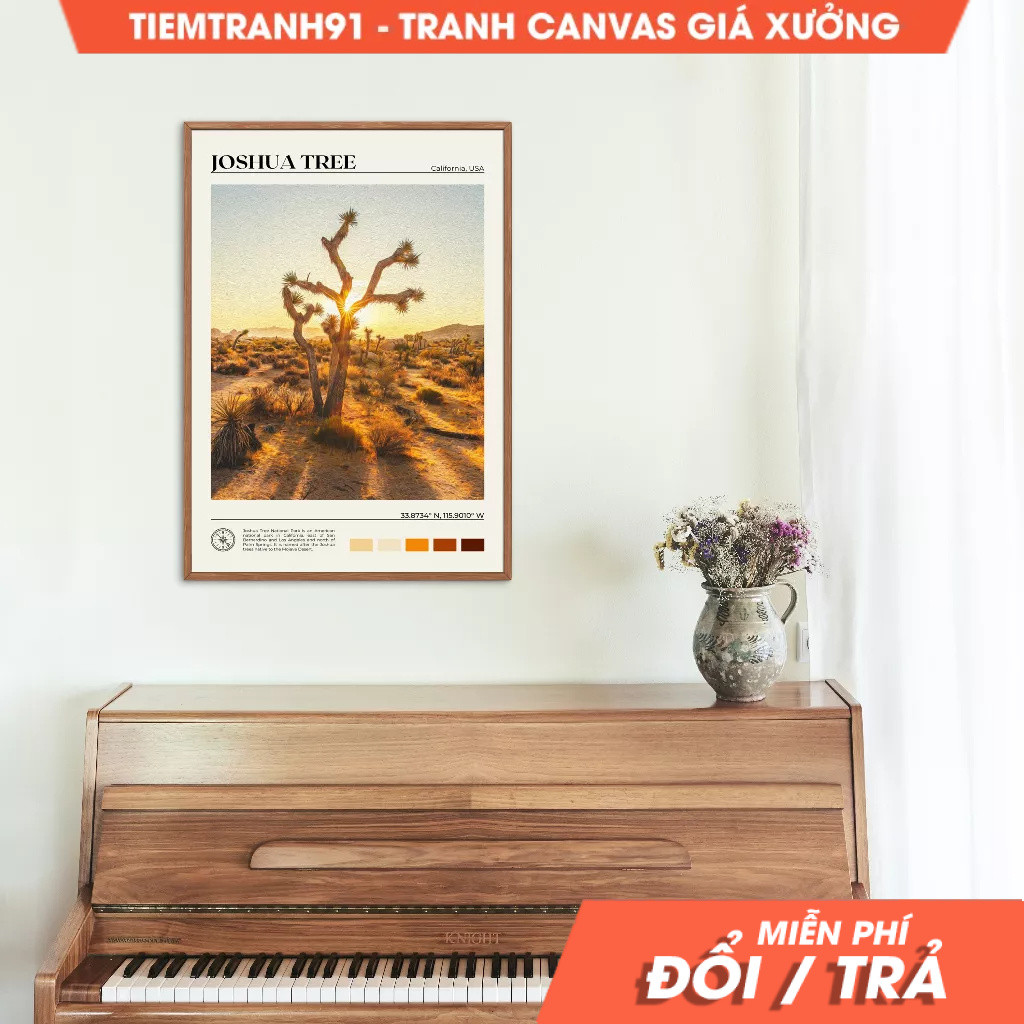 Tranh treo tường, Oil Paint, Joshua Tree Art, Joshua Tree Poster, Joshua Tree Photo, Joshua Tree Dec