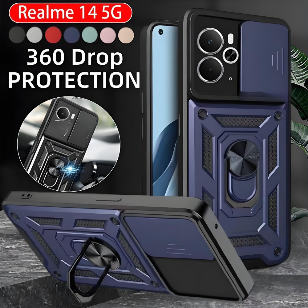 Realme 14 5G 2025 Kéo Trượt Bảo Vệ Ống Kính Máy Ảnh Cho Realme 14 Realme14 4G 5G Vỏ Điện Thoại Vỏ Gi