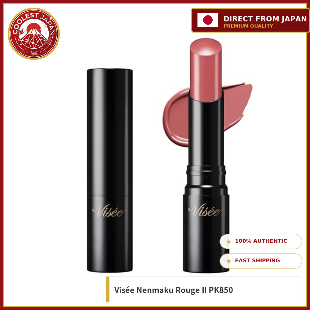 Son môi Visée Nenmaku Fake Rouge II - PK850 Rabbit Fiance Màu Hồng San Hô (3.8g) Lớp phủ bóng bền mà